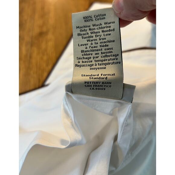 Pottery Barn Series One Morgan Standard Shams White & Brown Made in Italy *read* - Picture 6 of 10